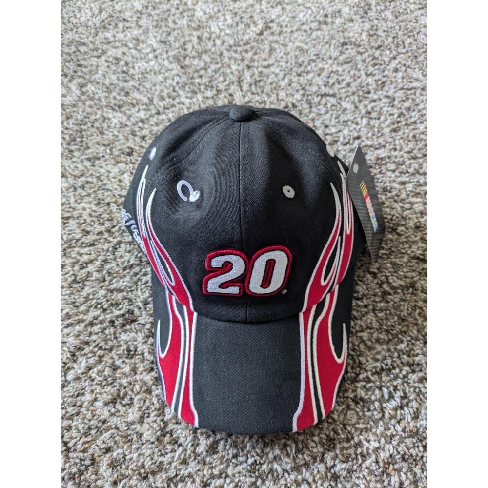 NASCAR Joe Gibbs Racing Hat  #20 Erik Jones NWT Osfm Black Flames